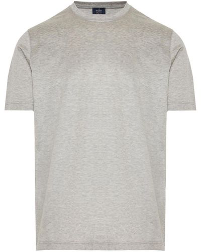 Barba Napoli T-shirt Met Mélange-effect - Grijs