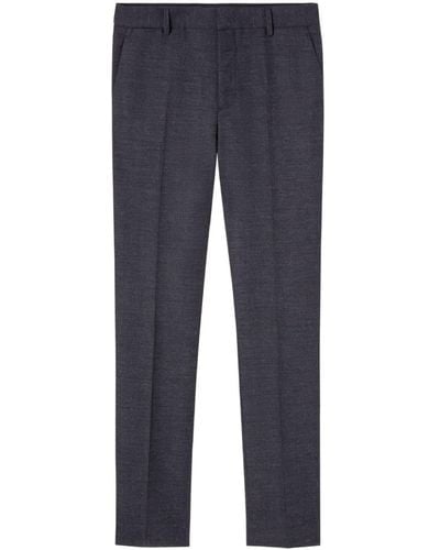 Versace Pressed-crease Cotton Tailored Trousers - Blue