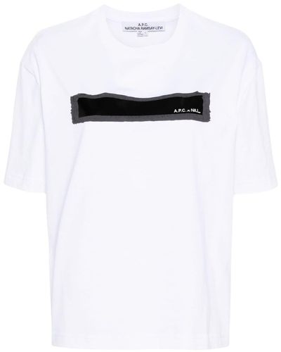A.P.C. T-Shirt mit Logo-Stempel - Weiß