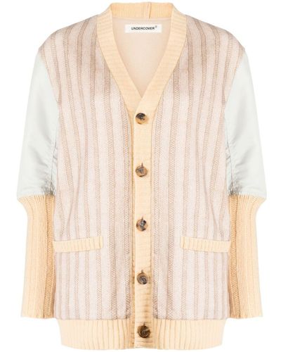 Undercover Ribbed-knit Panelled Jacket - Natural