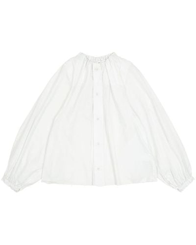 MM6 by Maison Martin Margiela Hemd mit gerafftem Ausschnitt - Weiß