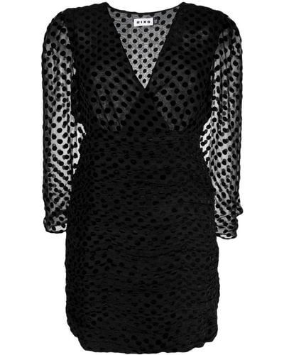 RIXO London Mini-jurk Met Stippen - Zwart