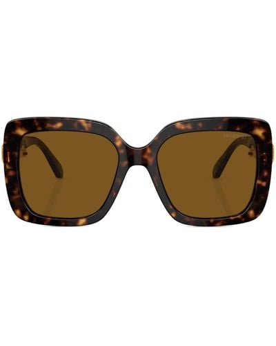 Swarovski Tortoiseshell-effect Rectangle-frame Sunglasses - Brown
