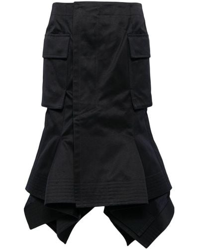 Sacai Falda cargo asimétrica - Negro