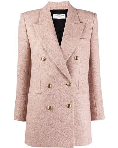 Saint Laurent Double-breasted Blazer - Pink