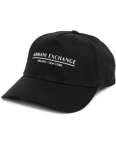 Armani Exchange Cappello da baseball con stampa - Nero