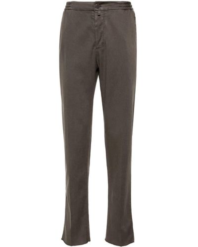 Kiton Drawstring-waist Tapered Trousers - Grey