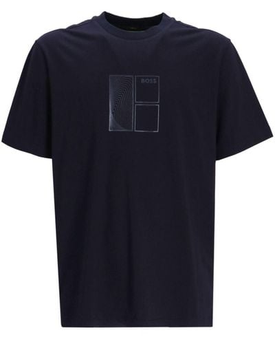 BOSS Camiseta con logo estampado - Azul