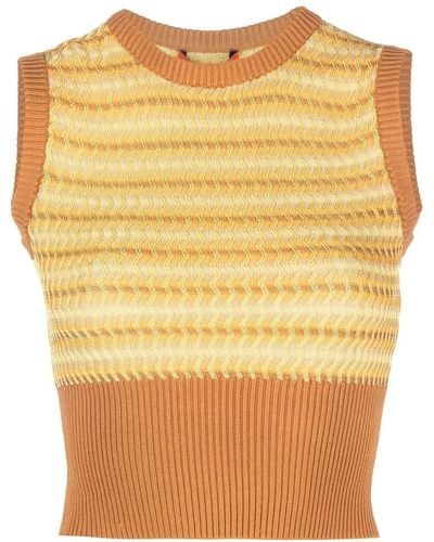 Eckhaus Latta Cobra Zigzag Knitted Vest - Yellow