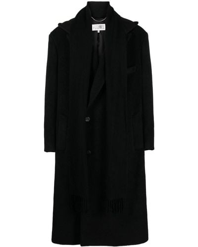 MM6 by Maison Martin Margiela Double-breasted Wool-blend Coat - Black
