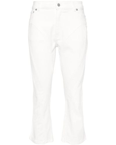 Mugler Cropped-Jeans mit hohem Bund - Weiß