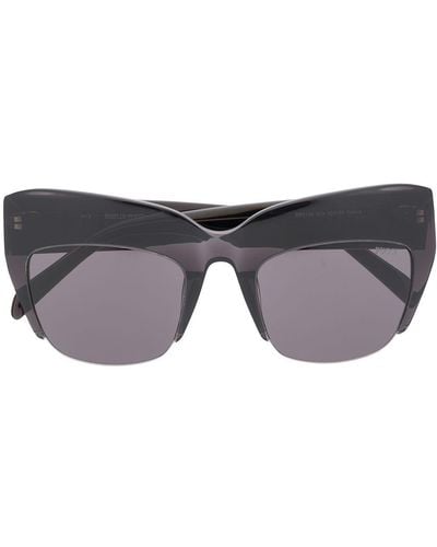 Emilio Pucci Semi-rimless Oversized Frame Sunglasses - Black
