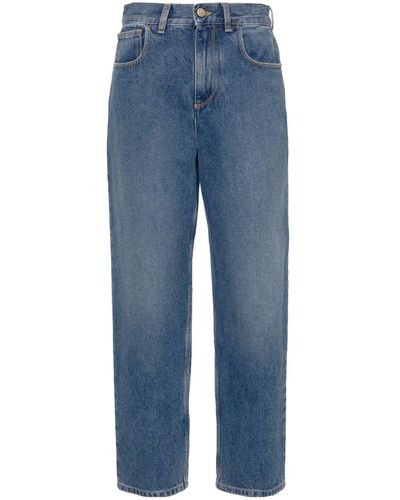 Moncler Halbhohe Straight-Leg-Jeans - Blau