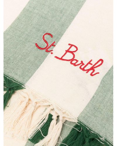 Mc2 Saint Barth Striped Cotton Beach Towel - Grey