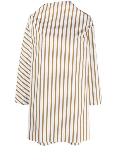 Sunnei Striped Drape Shift Dress - White