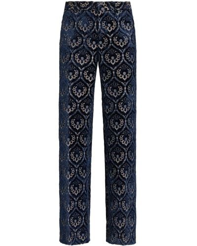 Etro Pantaloni con effetto jacquard - Blu