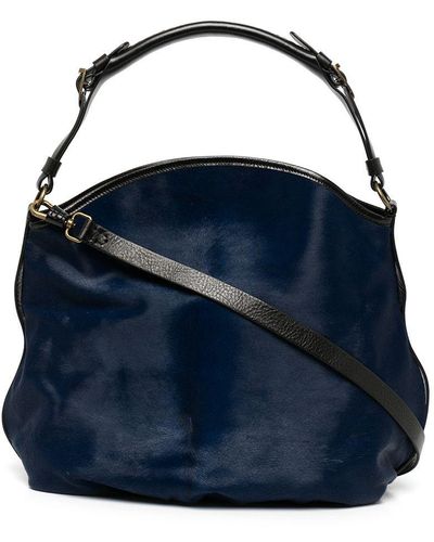 Madison Maison Two-tone Calf Hair Shoulder Bag - Blue