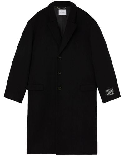 Ambush Single-breasted Virgin-wool Coat - Black