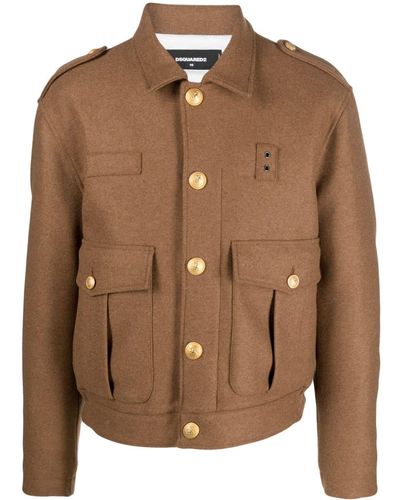 DSquared² Livery Wool-blend Jacket - Brown