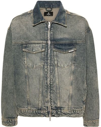 Represent R4 washed-denim jacket - Grau