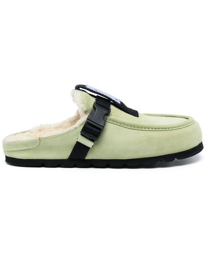 McQ Logo-patch Suede Loafers - Green