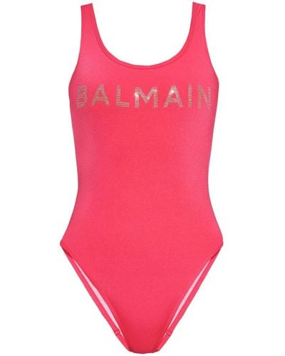 Balmain Crystal-embellished Swimsuit - Pink