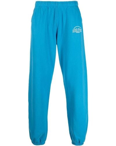 Sporty & Rich Pantalon de jogging Athletics en coton - Bleu