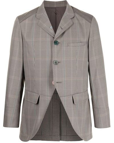 Undercover Open-front Checked Blazer - Brown