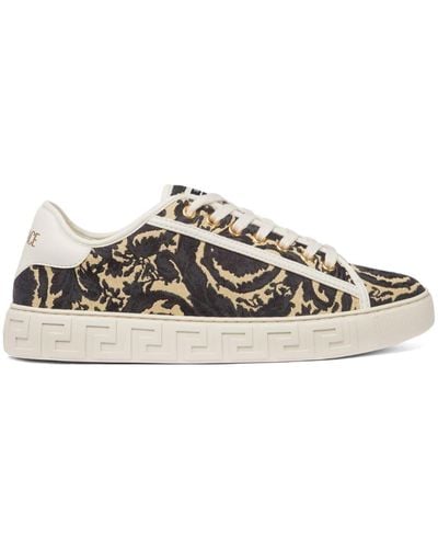 Versace Barocco Greca Lace-up Trainers - White