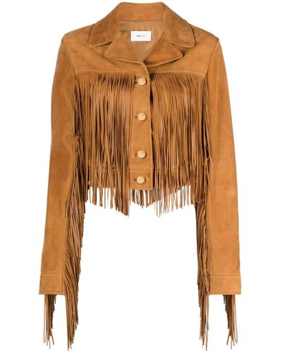 Bally Fringed Suede Jacket - Brown