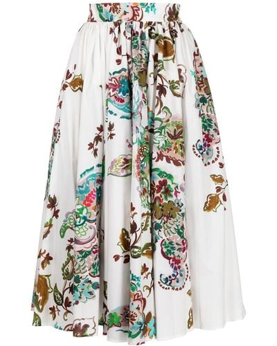 Antonio Marras Rododendro Pleated A-line Skirt - White