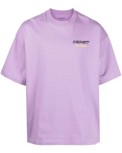 Carhartt Logo-print Organic Cotton T-shirt - Purple