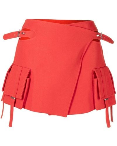 Dion Lee Cut-out Side-buckle Mini Skirt - Red