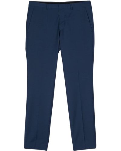 HUGO Pressed-crease Tapered Trousers - Blue