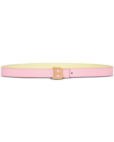 Balmain Reversible leather B-belt - Pink