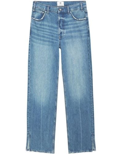 Anine Bing Roy Mid-rise Straight Jeans - Blue