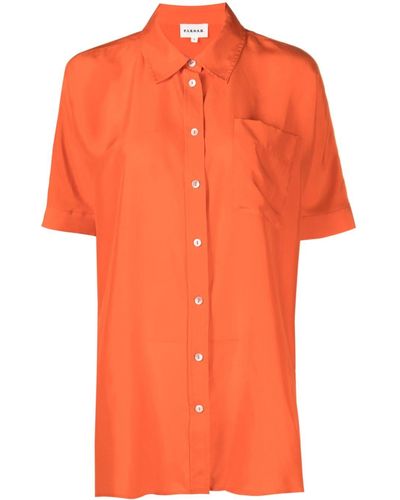 P.A.R.O.S.H. ショートスリーブ シルクシャツ - オレンジ