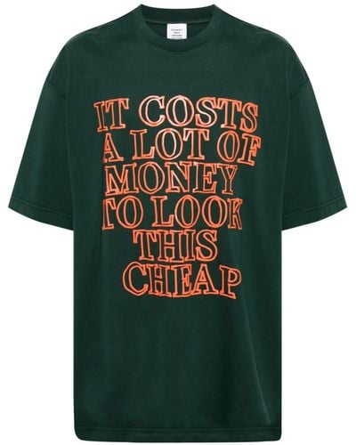 Vetements T-shirt en coton à slogan imprimé - Vert