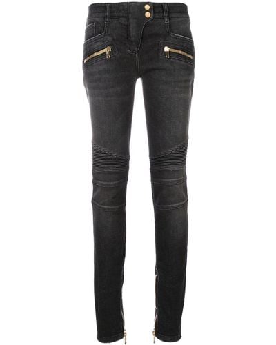 Balmain Skinny-Jeans mit tiefer Taillenhöhe - Schwarz