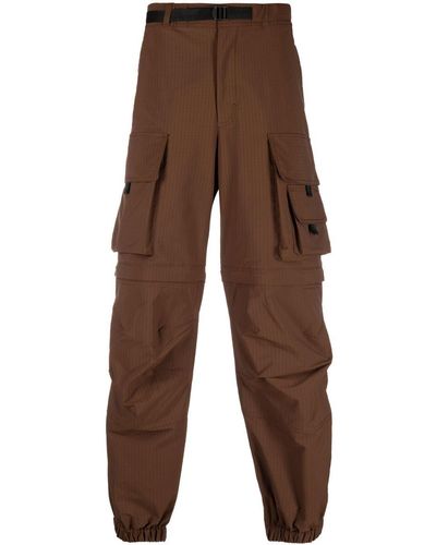 MSGM Pantalones cargo de talle medio - Marrón