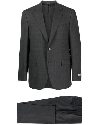 Canali Textured-finish Single-breasted Suit - Grey