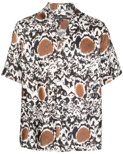 Edward Crutchley Hemd mit abstraktem Muster - Weiß