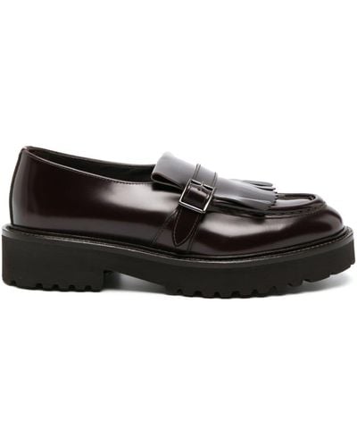 Doucal's Fringe-detail Leather Loafers - Black