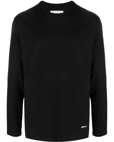 Jil Sander Long-sleeved Cotton T-shirt - Black