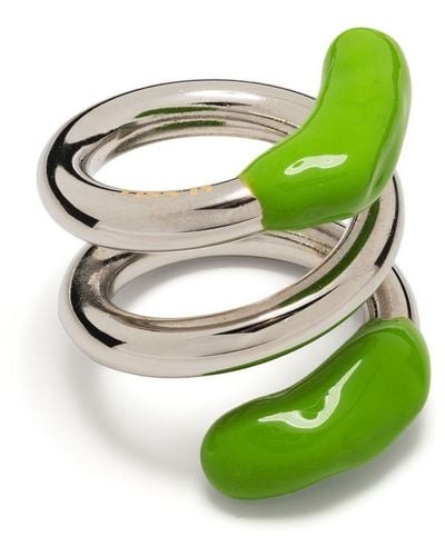 Sunnei Anillo con diseño en espiral - Verde