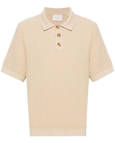 Forét Lock Waffle-knit Polo Shirt - Natural