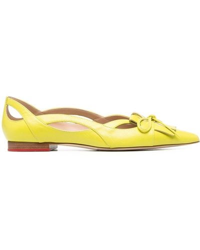 SCAROSSO Bow-detail Pointed-toe Ballerina Shoes - Multicolor
