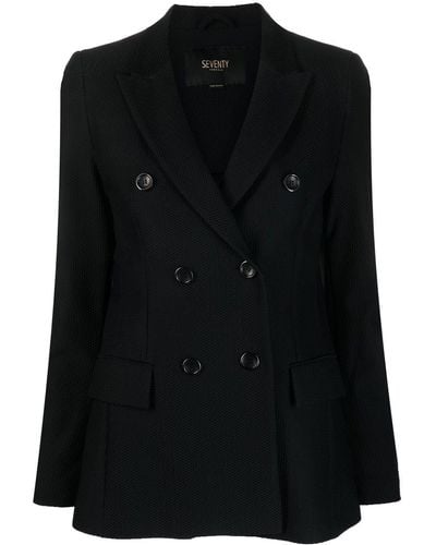 Seventy Double-breasted Tailored Blazer - Black
