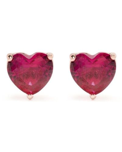 Kate Spade Crystal Heart-stud Earrings - Pink