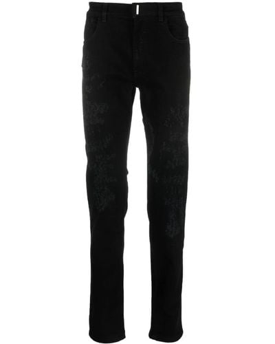 Givenchy Halbhohe Straight-Leg-Jeans - Schwarz